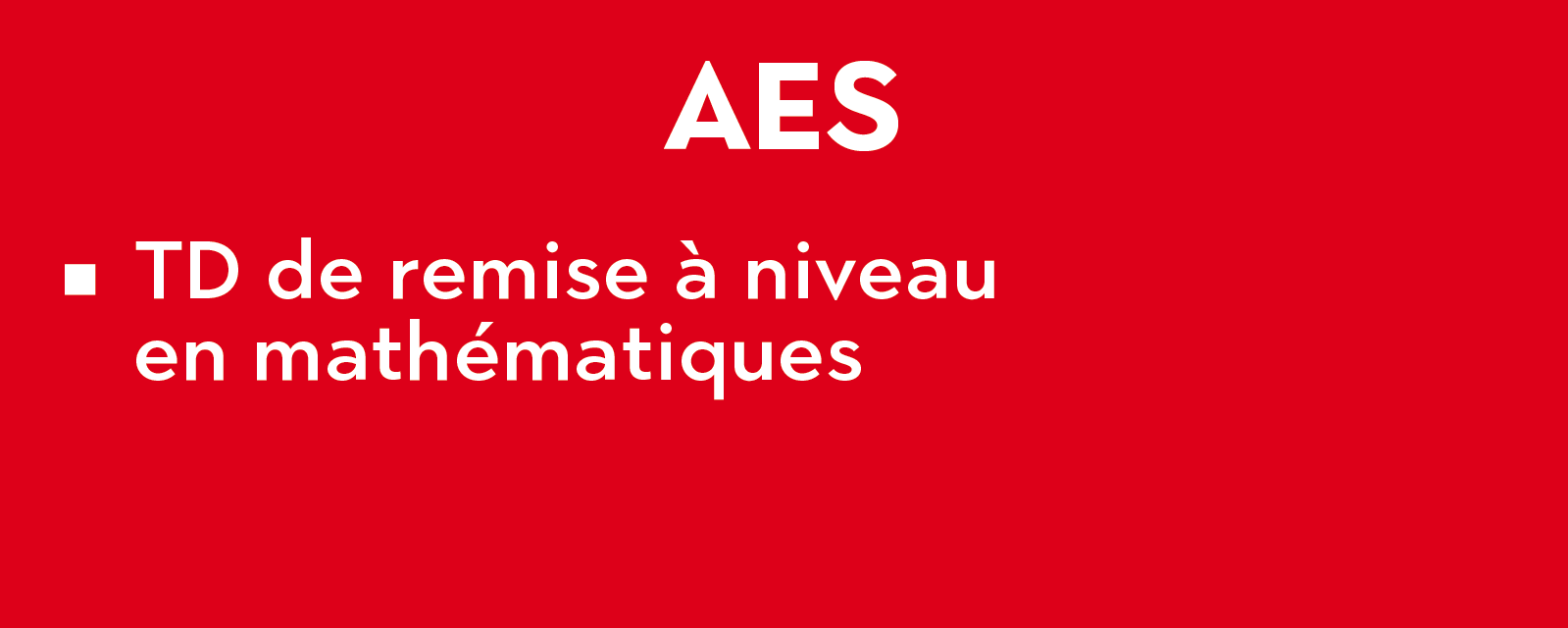 Ma rentrée en AES