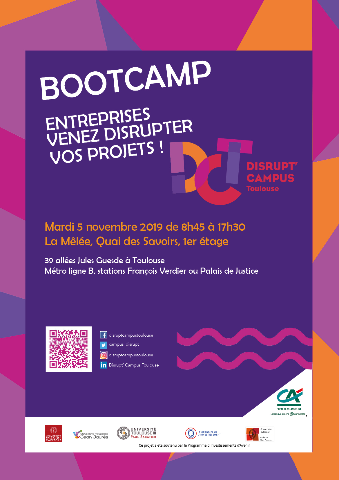 Affiche BOOTCAMP entreprises disrupt 2019