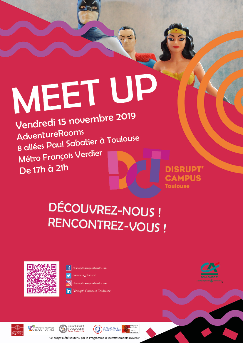 Affiche MEETUP Disrupt'Campus Toulouse