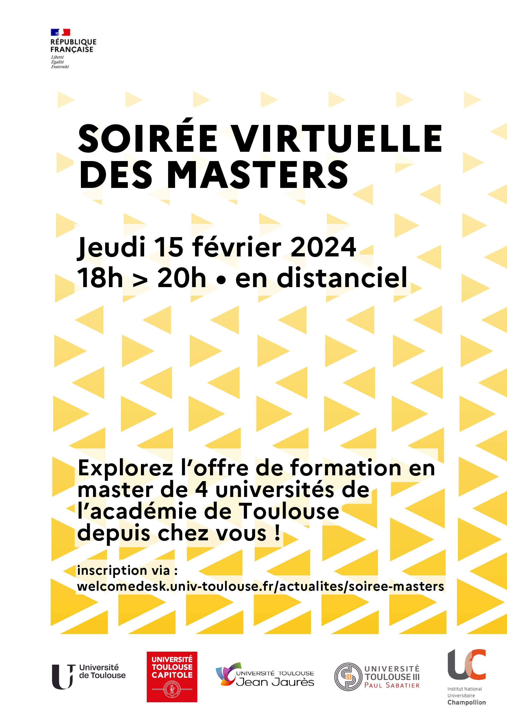 Soirée virtuelle des masters - jeudi 15 février 2023 de 18h à 20h