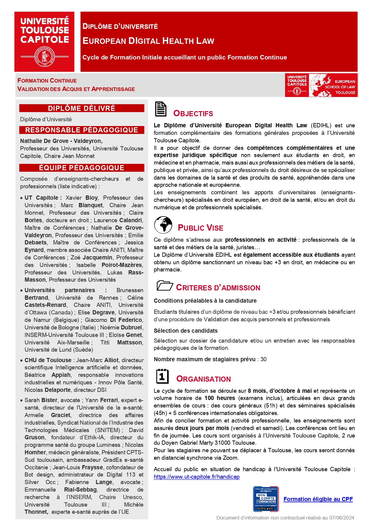  DU EDIHL 1 ere page