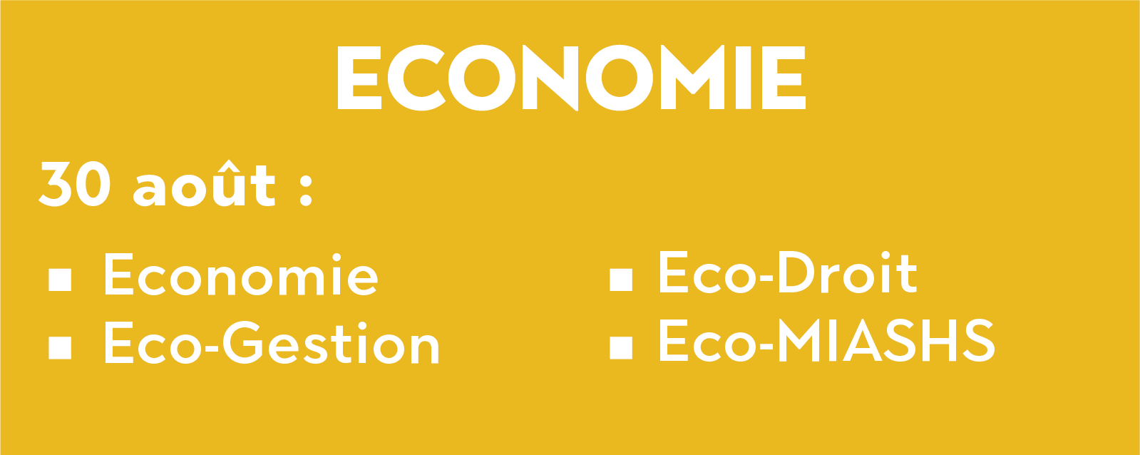Ma rentrée en économie