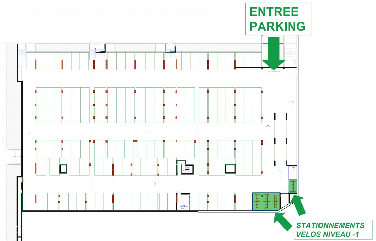 Emplacements vélos