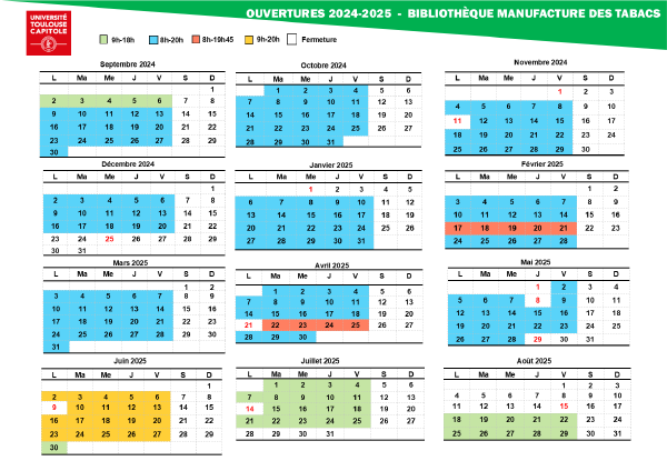 Horaires Manufacture 2024-2025