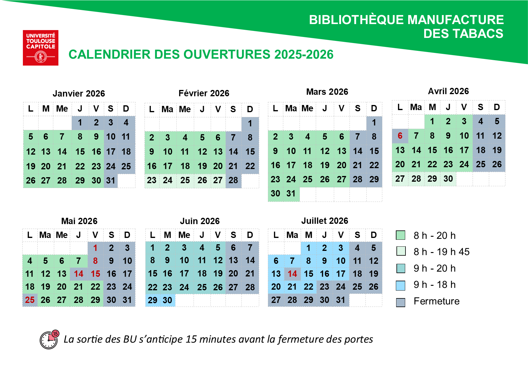 Horaires Manu S2 2026