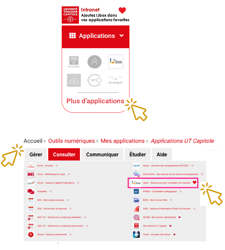 Ajouter IJbox aux applications favorites
