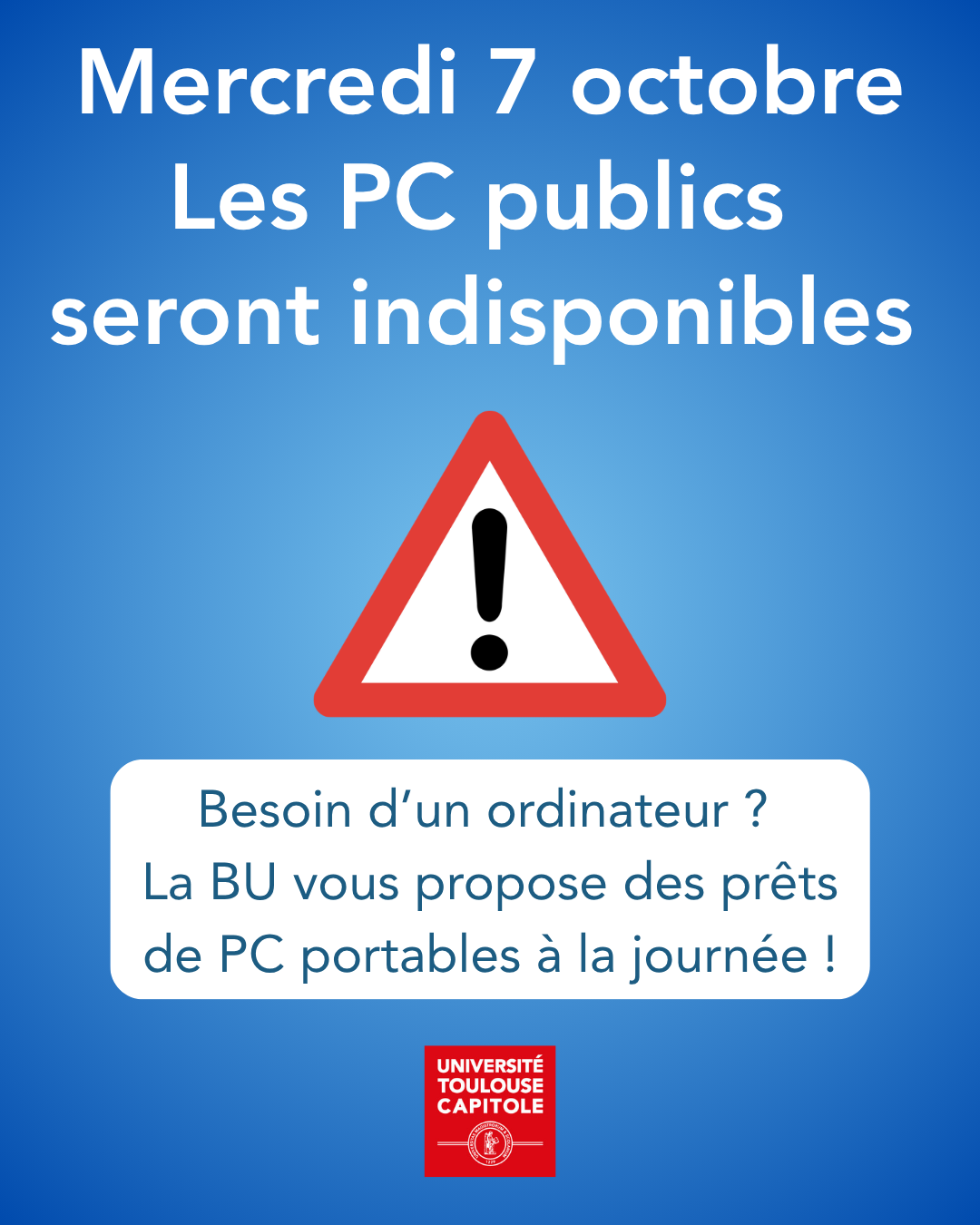 BU pc indisponibles