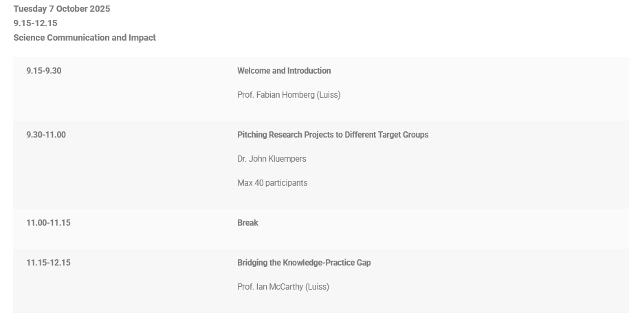 Agenda ESR workshop luiss 7 oct