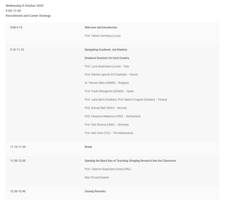 Agenda ESR workshop luiss 8 oct