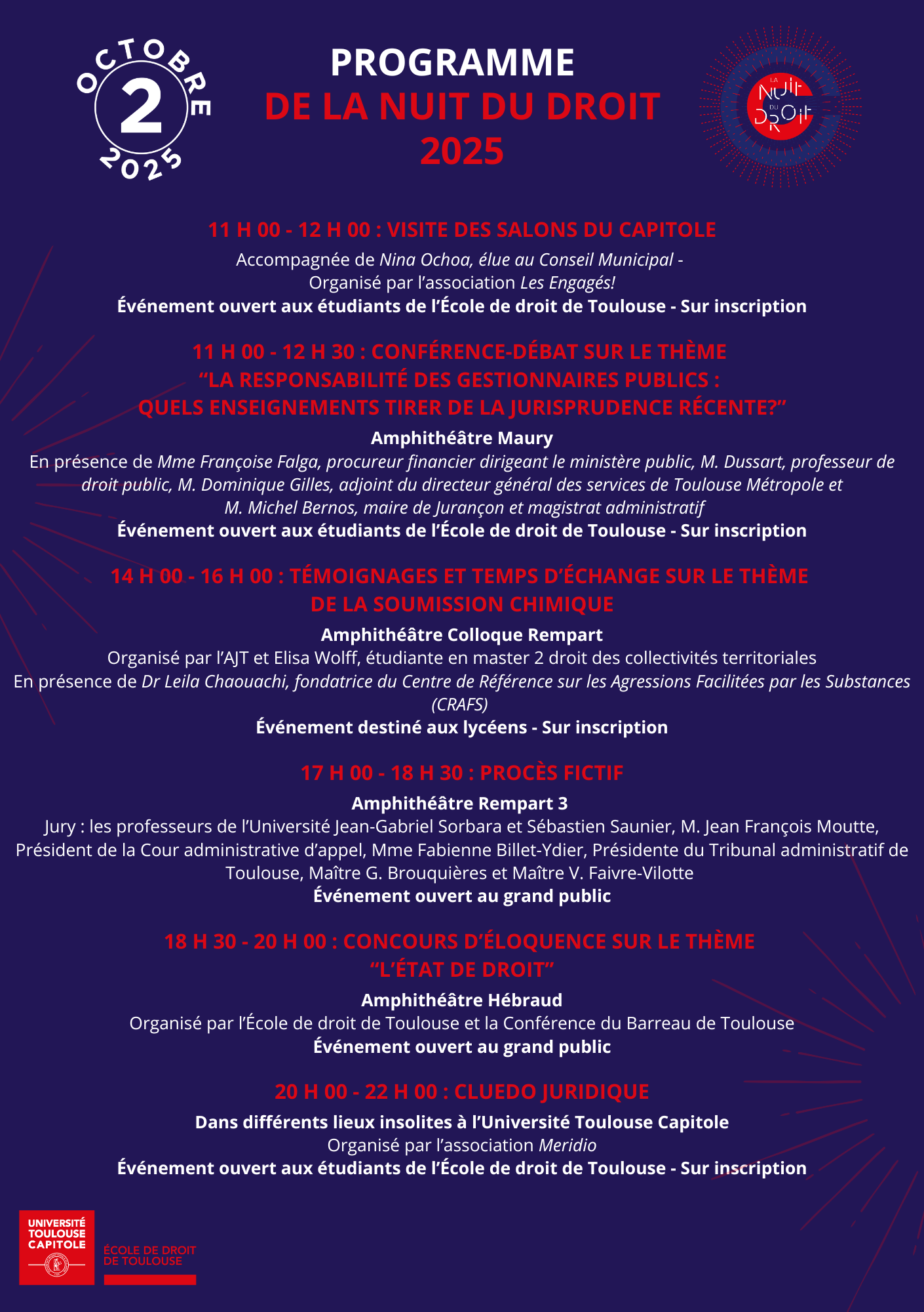 programme nuit du droit 2025