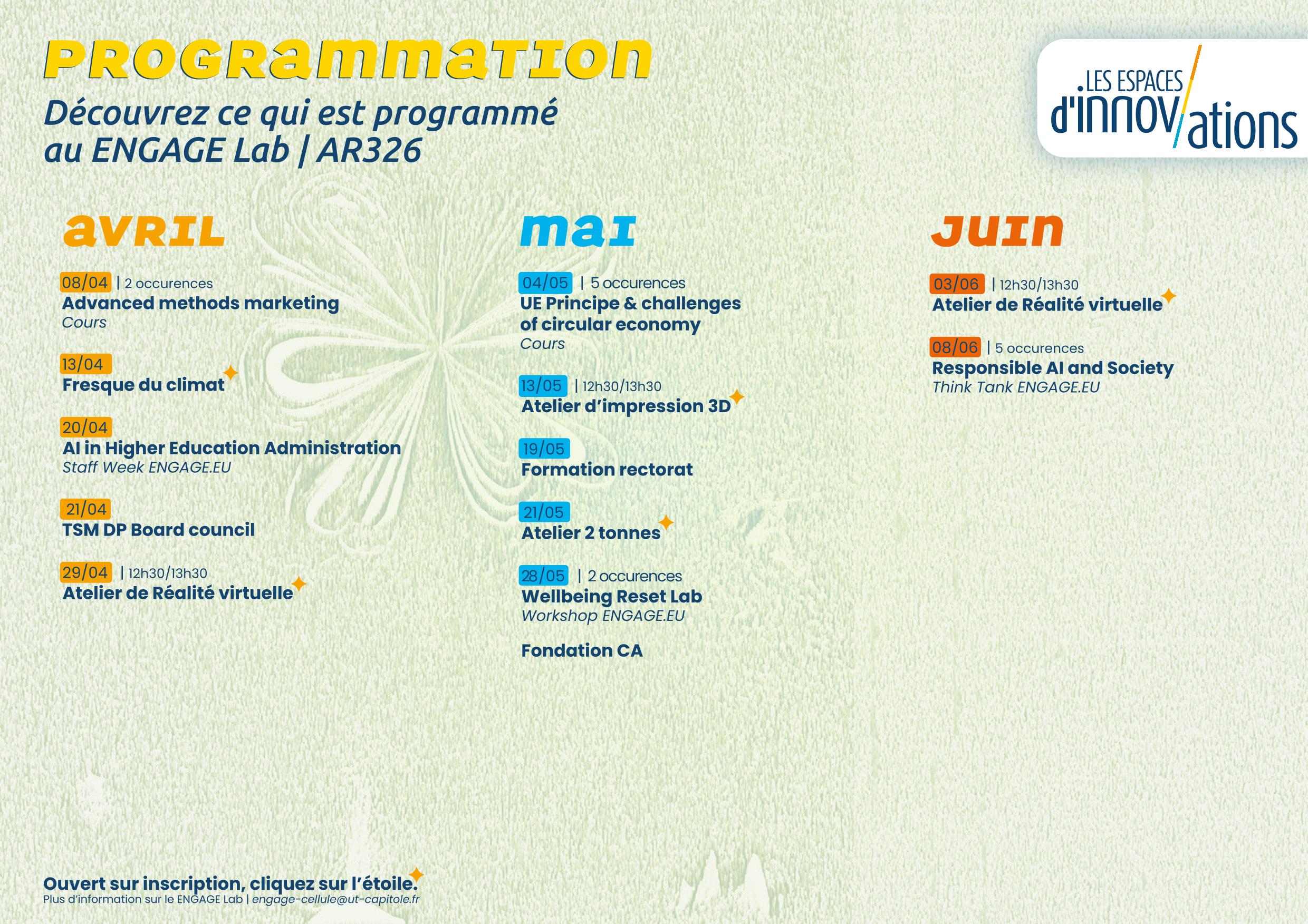 Programmation Lab printemps été 2026