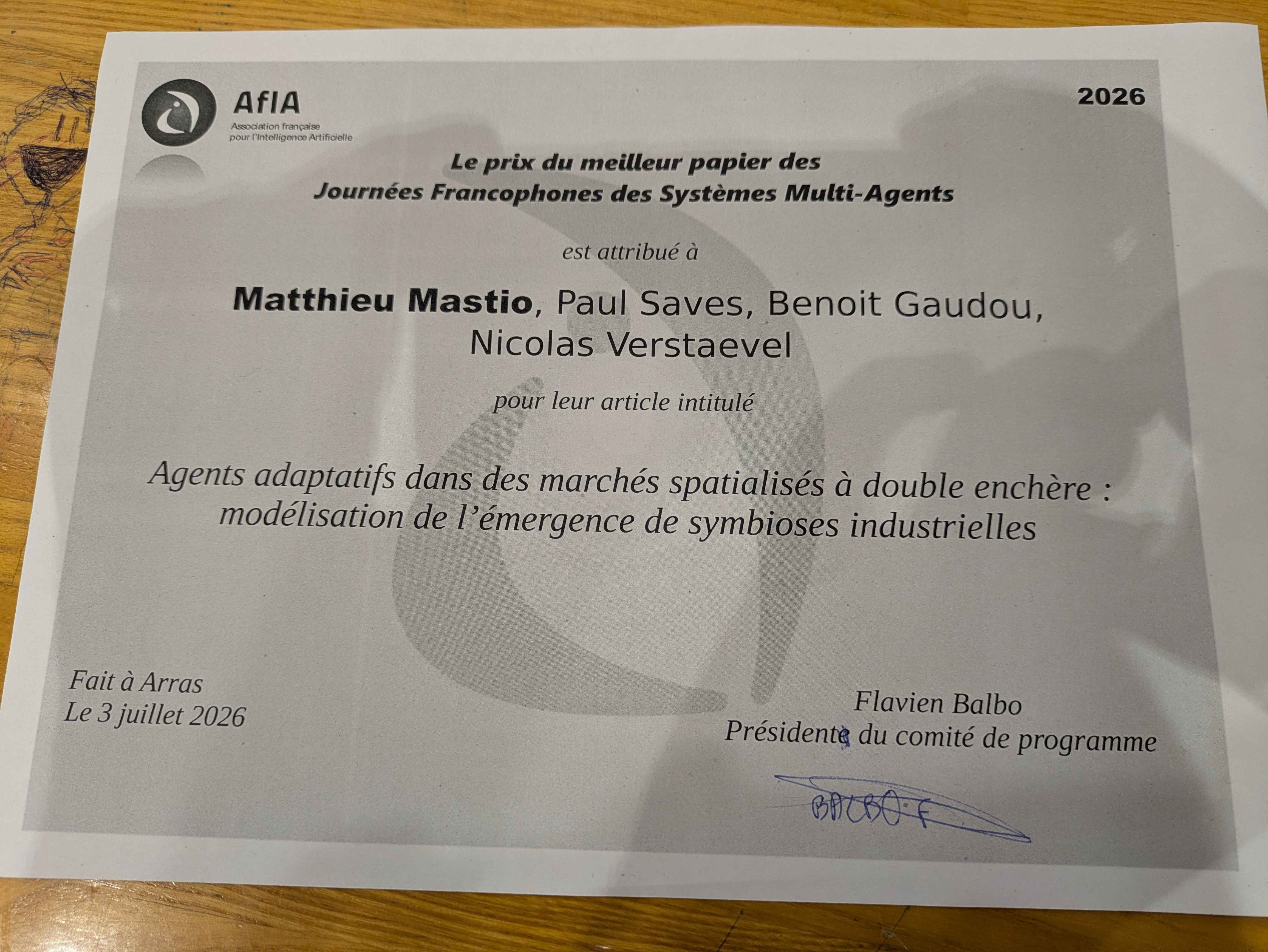 JFSMA 2026 Meilleur article diplome