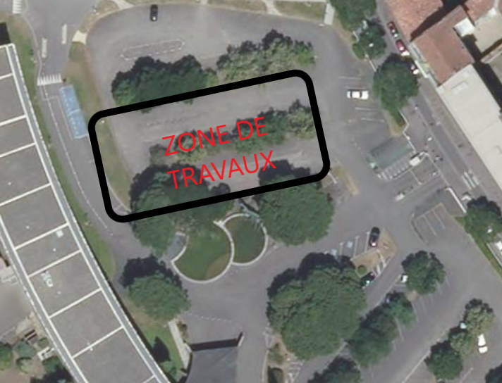 Travaux sur le parking de l'Arsenal : Zone de travaux