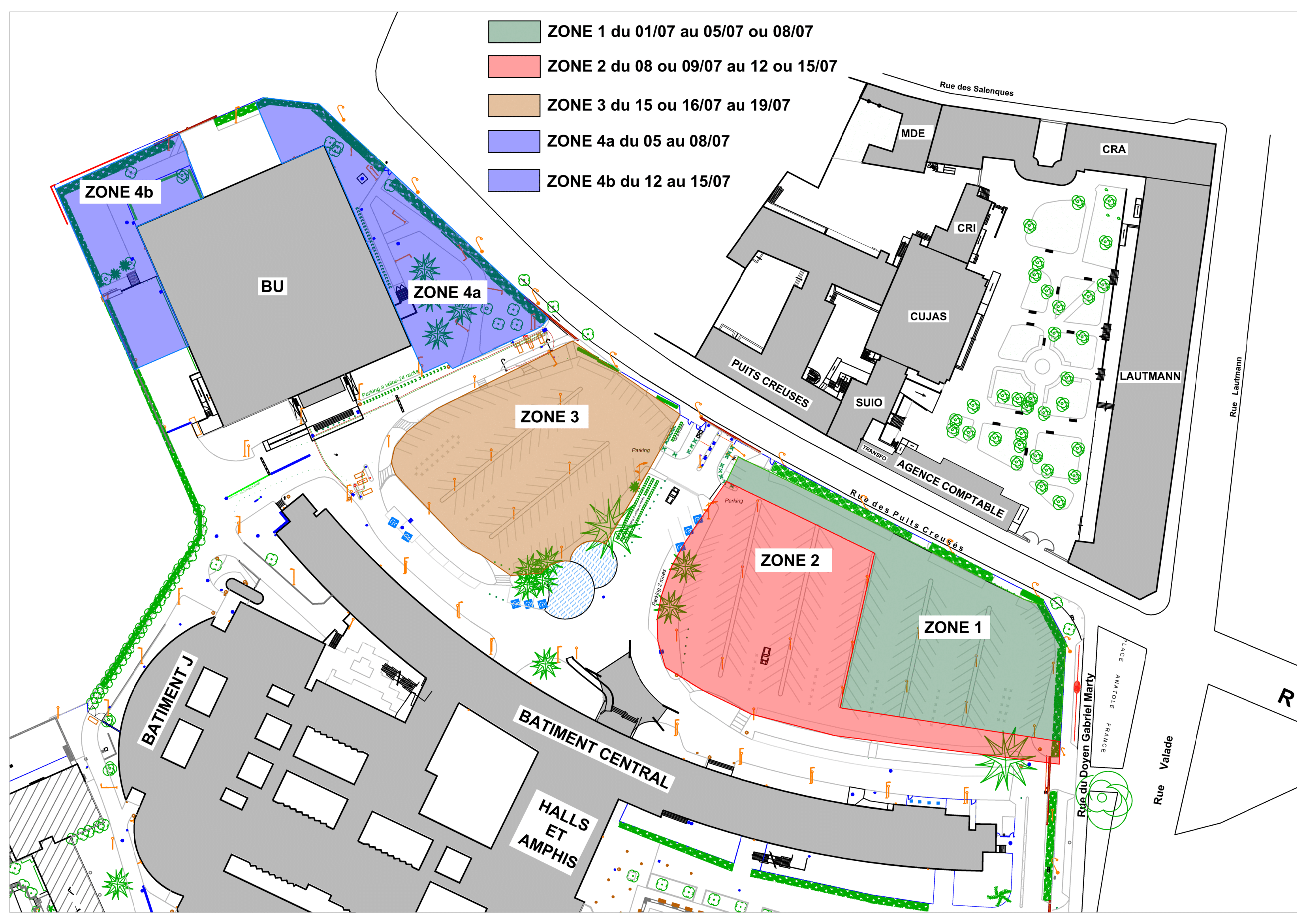 Zone parking - aménagement paysager